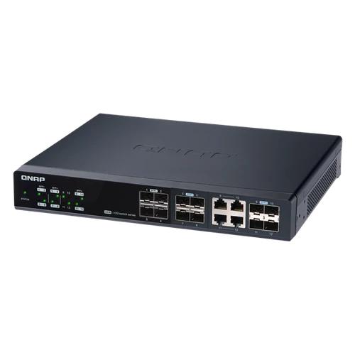 QNAP Switch QSW-M1204-4C 12-port, 8x10GbE SFP + , 4x10GbE SFP+ / RJ45 Combo, Web menedzselt QNAP