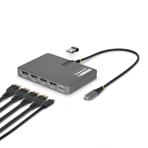 USB-C TO QUAD DP ADAPTER ADAPTER 4K 60HZ DISPLAYPORT PD