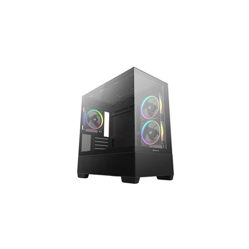 DEEPCOOL Ház Micro ATX CG380 3F, Tápegység nélkül, Fekete, Üvegfalú DEEPCOOL