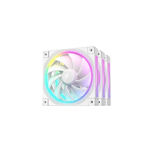 DEEPCOOL Rendszerhűtő Ventilátor FL12 3IN1, ARGB, 12cm, fehér (3 darab / csomag) DEEPCOOL