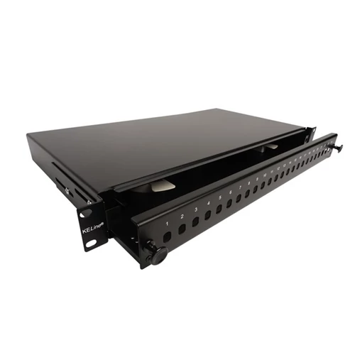 KELINE optikai patch panel kihúzható, 1U, 24xST, FC toldó számára KELine
