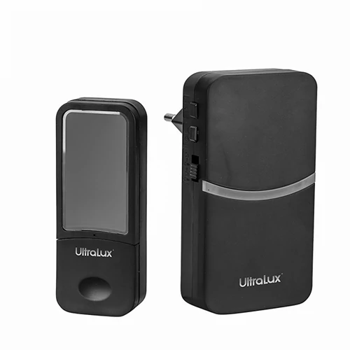 ULTRALUX, RFCDB18B, Ultralux vezeték- elem nélküli csengő (Kinetikus), IP44, 70m, Fekete ULTRALUX