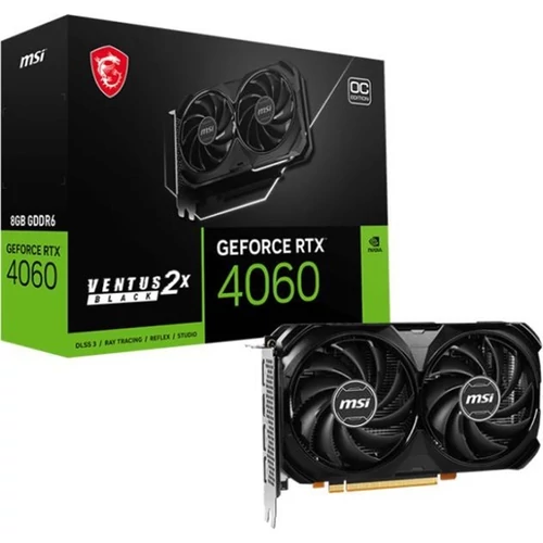 MSI Videokártya PCI-Ex16x nVIDIA RTX 4060 VENTUS 2X BLACK 8GB DDR6 OC MSI PCC