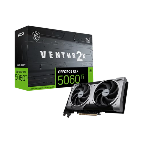 MSI Videokártya PCI-Ex16x nVIDIA RTX 5060 Ti VENTUS 2X PLUS 16GB DDR7 OC MSI PCC