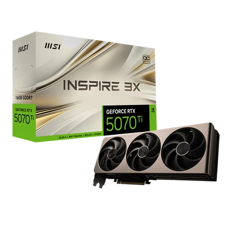 MSI Videokártya PCI-Ex16x nVIDIA RTX 5070 Ti INSPIRE 3X 16GB DDR7 OC MSI PCC