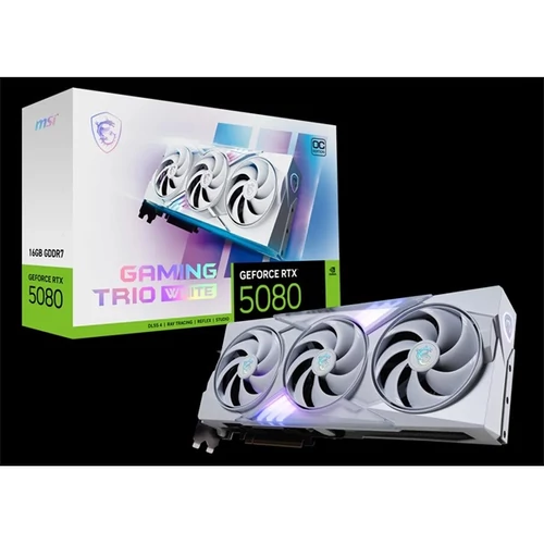 MSI Videokártya PCI-Ex16x nVIDIA RTX 5080 GAMING TRIO WHITE 16GB DDR7 OC MSI PCC