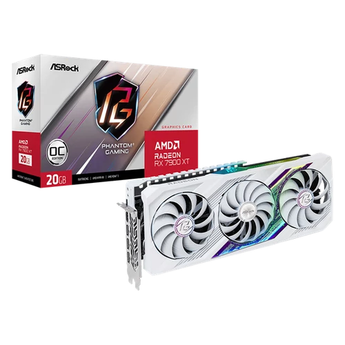 ASROCK Videokártya PCI-Ex16x AMD RX 7900XT PHANTOM GAMING WHITE 20GB DDR6 OC ASROCK