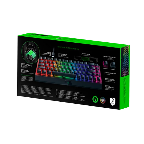 Razer BlackWidow V3 Mini HyperSpeed Green Switch Phantom Edition Black US