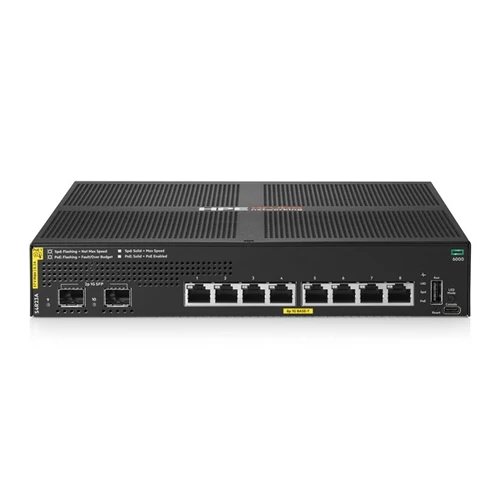 HPE Aruba Networking CX 6000 8p 10M / 100M / 1G Class4 PoE 2p SFP 1G 67W Switch HP