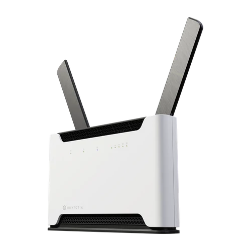 MIKROTIK Wireless Router DualBand, 4x1000Mbps+ 1x2,5Gbps, Chateau LTE18, 1xMicroSIM,Asztali -S53UG + 5HaxD2HaxD-TC&EG18-EA