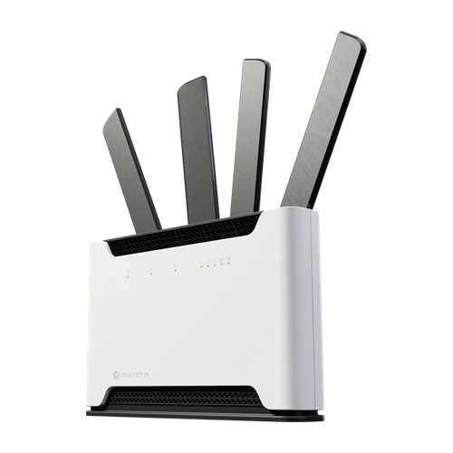 MIKROTIK Wireless Router DualBand, 4x1000Mbps+ 1x2,5Gbps, Chateau 5G, 1xMicroSIM, Asztali - S53UG + M-5HAXD2HAXD-TC&RG50 MikroTik