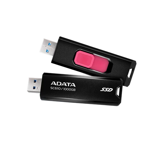 ADATA SSD Külső USB 3.2 1TB SC610, Fekete / Piros ADATA