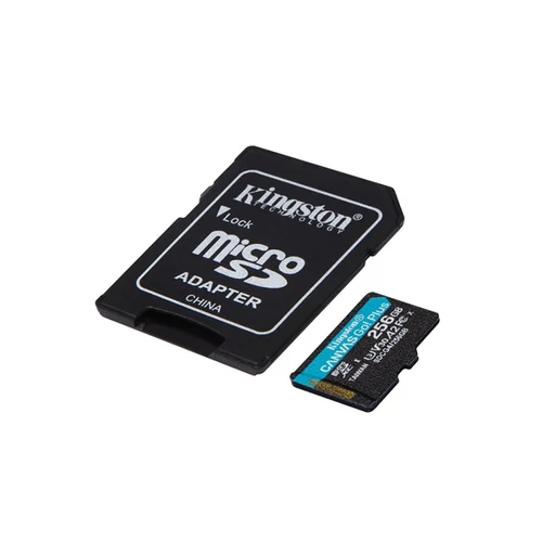 KINGSTON Memóriakártya MicroSDXC 256GB Canvas Go Plus Gen4 200R A2 U3 V30 + Adapter Kingston