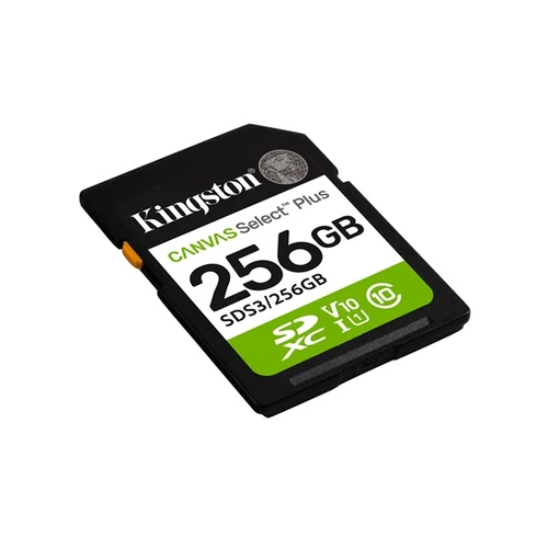 KINGSTON Memóriakártya SDXC 256GB Canvas Select Plus Gen3 150R C10 UHS-I U1 V10 Kingston
