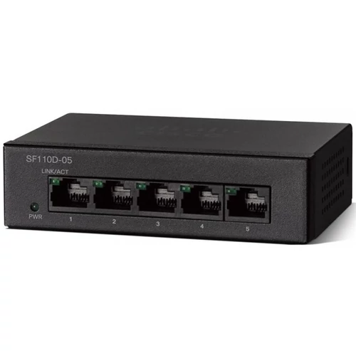 CISCO Switch 5x100Mbps, Asztali, Műanyag házas - SF110D-05-EU CISCO