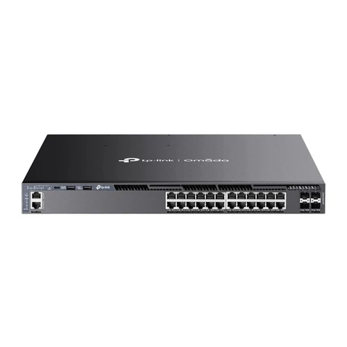 TP-LINK Switch 24x1000Mbps(POE + ) + 4x10Gbps SFP+ +2xUSB + 1xkonzol port + 1xUSB-C Layer3 Menedzselhető Rackes, SG6428XHP TP-Link