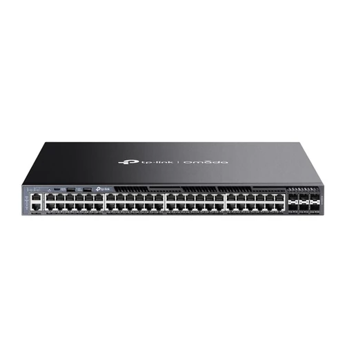 TP-LINK Switch 48x1000Mbps + 6x10Gbps SFP+ +2xUSB + 1xkonzol port + 1xUSB-C Layer3 Menedzselhető Rackes, SG6654X TP-Link