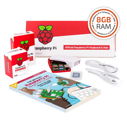 RASPBERRY PI 4B 8GB FULL KIT WITH RED / WHITE HOUSING