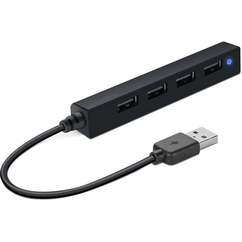 Speedlink SL-140000-BK SNAPPY SLIM USB Hub, 4-Port, USB 2.0, Passzív, fekete