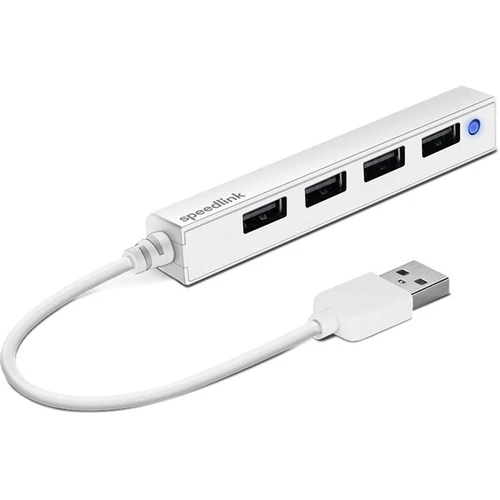 Speedlink SL-140000-WE SNAPPY SLIM USB Hub, 4-Port, USB 2.0, Passzív, fehér