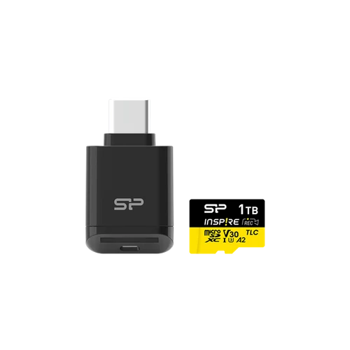 SILICON POWER Memóriakártya MicroSDXC 1TB CL10 A1 UHS-I U1 V30, Inspire + kártyaolvasó Silicon Power