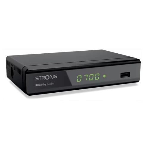 STRONG SRT8119 HDTV vevő, DVB-T2 Free to Air TV és rádióműsorokhoz antennán keresztül, 700 csatorna memória STRONG
