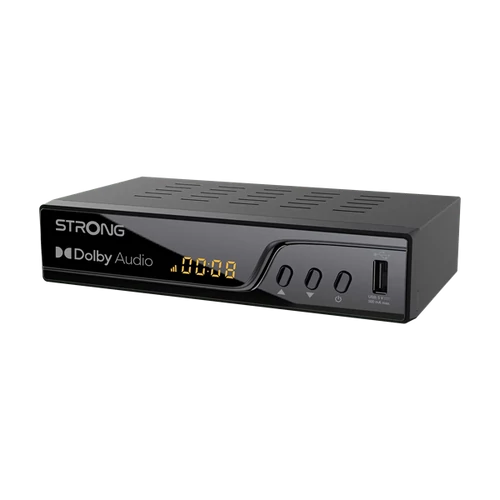 STRONG SRT8250 HDTV vevő, DVB-T2 TNT vétel, digitális kijelzővel, 2in1 távirányító STRONG