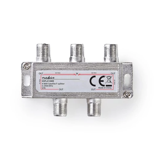 Nedis F elosztó 1-be - 4-ki, 5 - 2400 MHz | 6,5 dB, SSPL410ME NEDIS