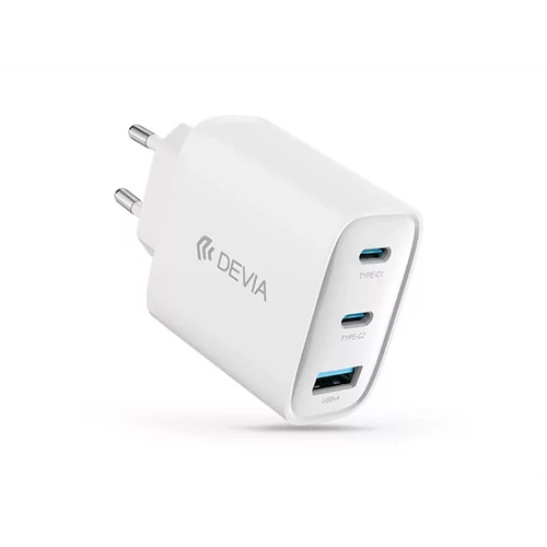 DEVIA Extreme Speed Series 65W GaN PD gyorstöltő adapter USB + 2xType-C - fehér DEVIA