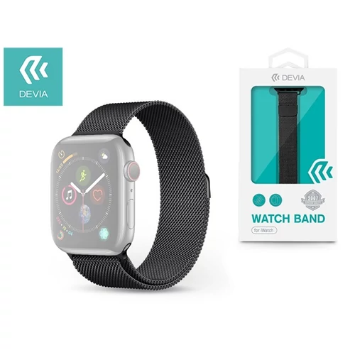 DEVIA APPLE WATCH FÉM SZÍJ - ELEGANT SERIES MILANESE LOOP - 42 / 44 / 45 / 49 MM - SPACE BLACK DEVIA