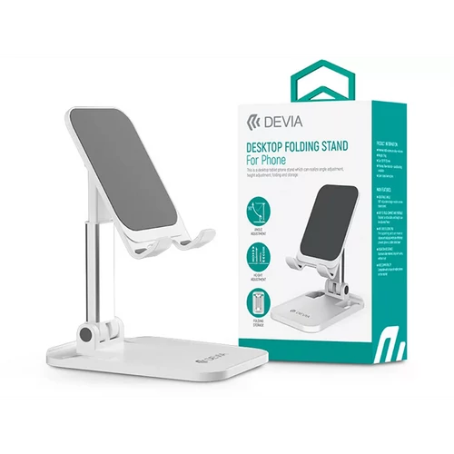 DEVIA UNIVERZÁLIS ASZTALI TELEFON / TABLET TARTÓ - DESKTOP FOLDING STAND FORPHONE - FEHÉR DEVIA