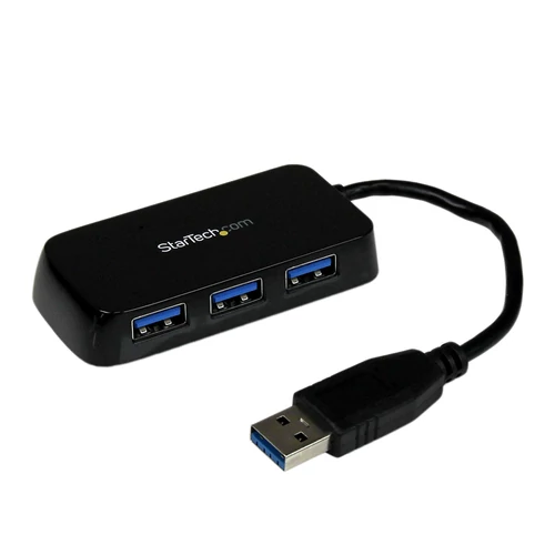 BLACK 4 PORT MINI USB 3.0 HUB .