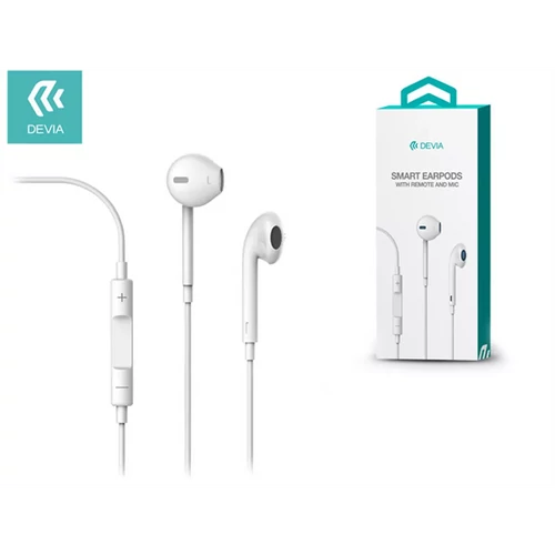 DEVIA UNIVERZÁLIS SZTEREÓ FELVEVŐS FÜLHALLGATÓ - 3,5 MM JACK - SMART EARPODS - WHITE DEVIA