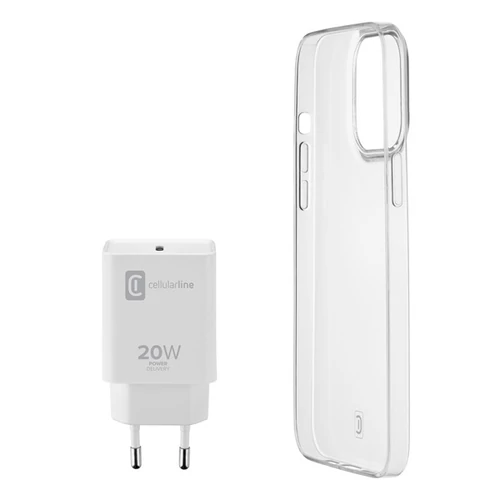 Cellularline kit iPhone 13 mini STARTKITIPH13MIN töltő (USB-C) + átlátszó tok