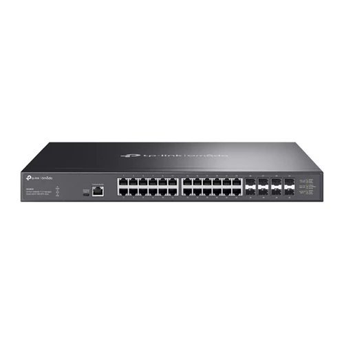 TP-LINK Switch 24x10Gbps + 8x10Gbps SFP+ + 1xkonzol port + 1xType-C konzol port, Menedzselhető Rackes, SX3832 TP-Link