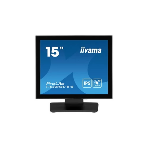 iiyama touch monitor, 15", 1024 x 768, 4:3, 350cd, 8ms, 800:1, VGA / HDMI / DP, T1532MSC-B1S Iiyama
