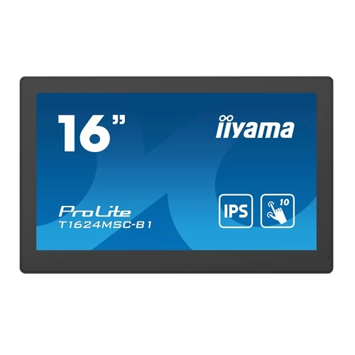 iiyama 24 / 7 touch monitor, 15,6", 1920x1080, 16:9, 385cd, 28ms, 800:1, / HDMI, T1624MSC Iiyama