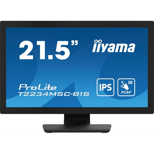 iiyama touch monitor, 21,5", 1920x1080, 16:9, 305cd, 8ms, 1000:1, VGA / HDMI / DP / USB, T2234MSC-B1S Iiyama