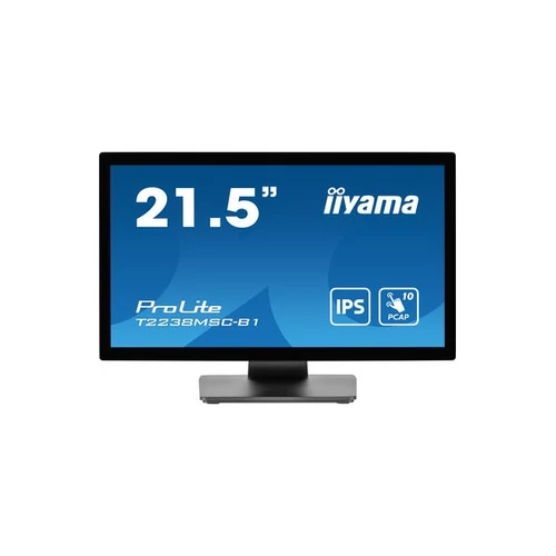 iiyama touch IPS monitor, 21,5", 1920 x 1080, 16:9, 600cd, 5ms, 1000:1, HDMI / DP / USBx2, T2238MSC-B1 Iiyama