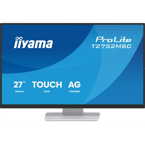 IIYAMA touch IPS monitor 21.5" T2752MSC-W1AG, 1920x1080, 16:9,  400cd / m2, 5ms, HDMI / DP,  hangszóró Iiyama