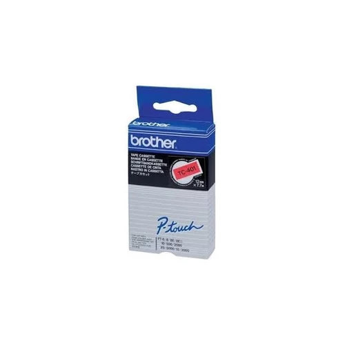 Brother szalag TC401 P-Touch, 12mm piros alapon fekete Brother