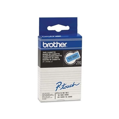 Brother szalag TC501 P-Touch, 12mm kék alapon fekete Brother
