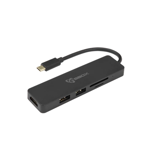SBOX Dokkoló TCA-51, ADAPTER USB TYPE-C -> HDMI / USB-3.0 / SD + TF - 5in1 SBOX