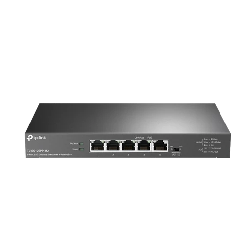 TP-LINK Switch 5x2.5G(4xPOE + +) Fémházas Asztali, TL-SG105PP-M2 TP-Link