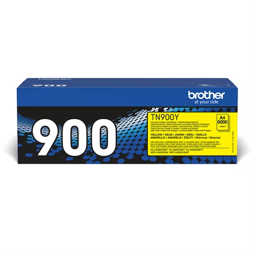 Brother Toner TN-900Y, Szuper nagy töltetű - 6000 oldal, Sárga Brother