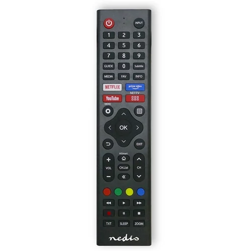 Nedis csere távirányító ,Hi-Sense ,Előre programozott ,1 eszköz ,Amazon Prime , Disney+ , Netflix , Rakuten TV gombok NEDIS