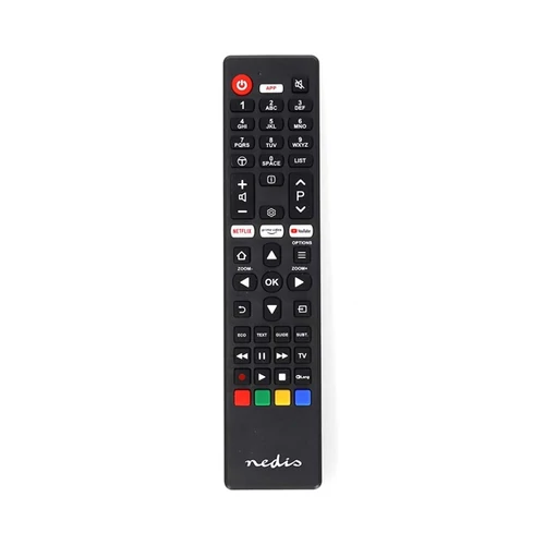 Nedis csere távirányító ,TCL,Thomson ,Fix ,1 eszköz ,Amazon Prime , Netflix , YouTube gombok ,Infravörös ,Fekete NEDIS