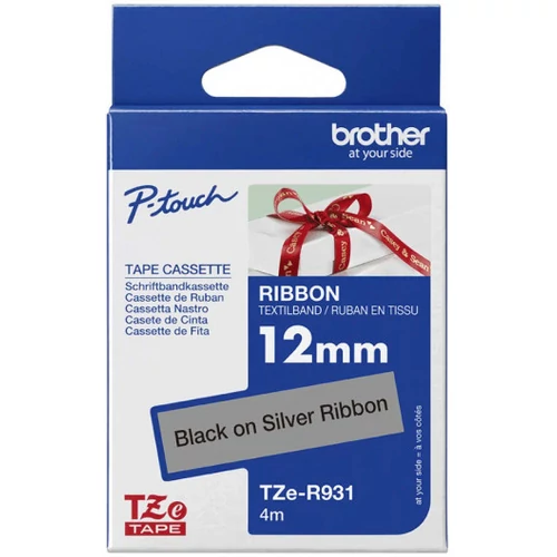BROTHER Textil szalag TZe-R931, Fekete alapon ezüst, 12mm  0.47", 4 méter Brother