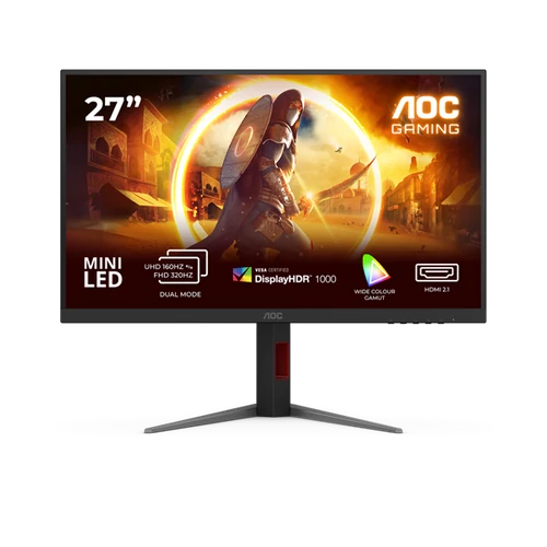 AOC IPS Gaming monitor 27" U27G4XM 3840x2160, 16:9, 1200cd / m2, 1ms, HDMI / DisplayPort / 4xUSB, 120 Hz, áll.mag., pivot AOC
