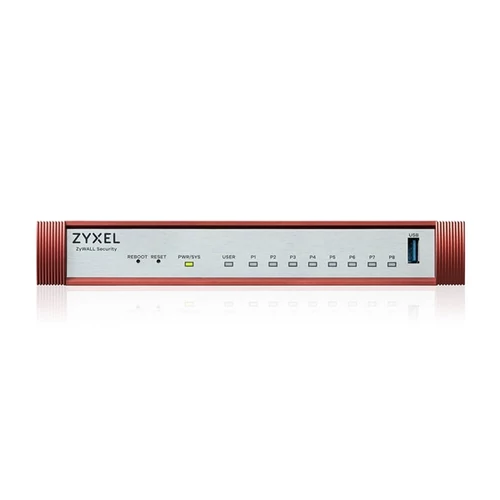 ZYXEL Tűzfal 8x1-GbE port + 1xUSB 3.0 + 1xkonzol port + 1 év Security Bundle, USGFLEX100H-EU0102F Zyxel